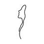 Wallity Woman Face Profile Escultura de Pared Negra